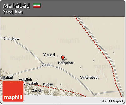 Shaded Relief 3D Map of Mahābād