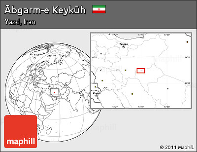 Blank Location Map of Ābgarm-e Keykūh