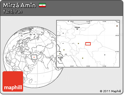 Blank Location Map of Mīrzā Amīn