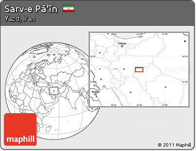 Blank Location Map of Sarv-e Pā'īn