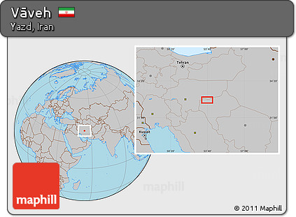 Gray Location Map of Vāveh