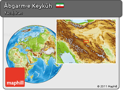 Physical Location Map of Ābgarm-e Keykūh