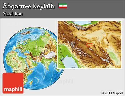 Physical Location Map of Ābgarm-e Keykūh