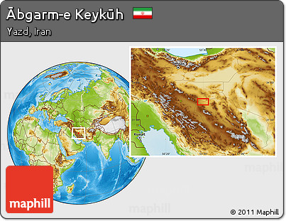 Physical Location Map of Ābgarm-e Keykūh