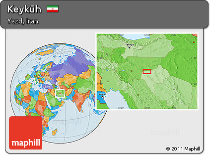 Political Location Map of Keykūh