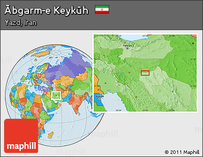 Political Location Map of Ābgarm-e Keykūh