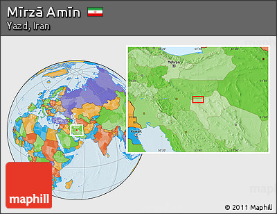 Political Location Map of Mīrzā Amīn
