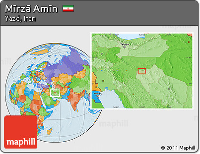 Political Location Map of Mīrzā Amīn
