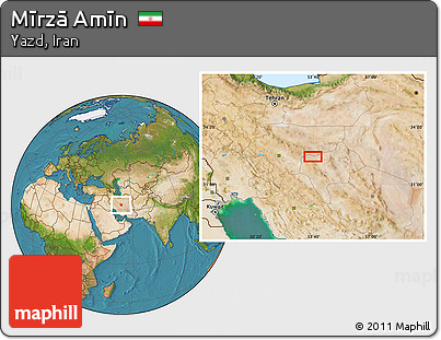 Satellite Location Map of Mīrzā Amīn