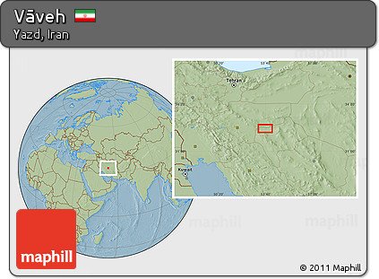 Savanna Style Location Map of Vāveh, hill shading