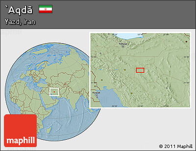 Savanna Style Location Map of `Aqdā, hill shading