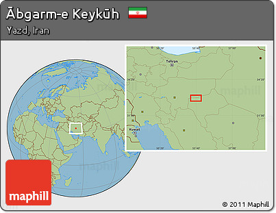 Savanna Style Location Map of Ābgarm-e Keykūh