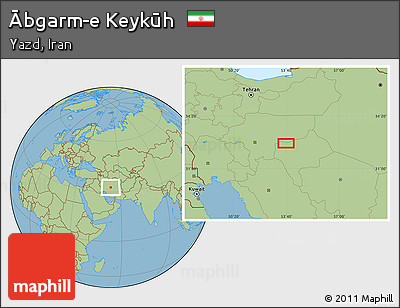 Savanna Style Location Map of Ābgarm-e Keykūh