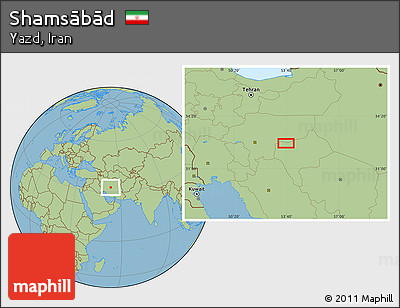 Savanna Style Location Map of Shamsābād