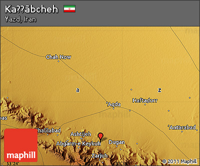 Physical Map of Kaẕẕābcheh