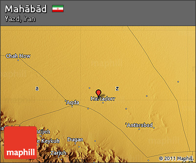 Physical Map of Mahābād