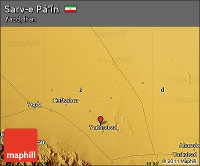 Physical Map of Sarv-e Pā'īn