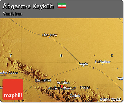 Physical Map of Ābgarm-e Keykūh