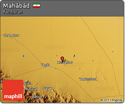 Physical Map of Mahābād