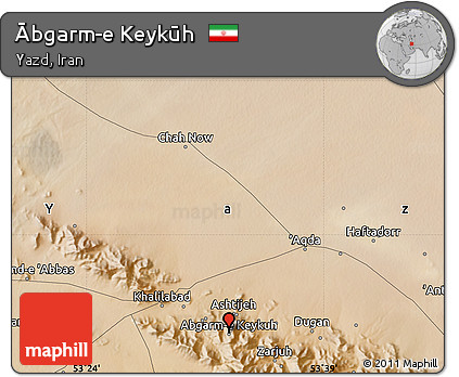 Satellite Map of Ābgarm-e Keykūh