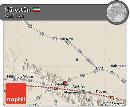 Shaded Relief Map of Nārestān