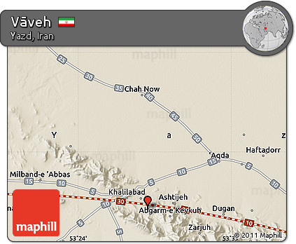 Shaded Relief Map of Vāveh