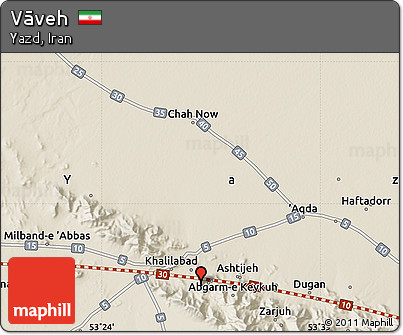 Shaded Relief Map of Vāveh