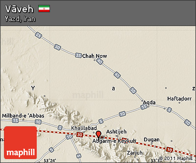 Shaded Relief Map of Vāveh