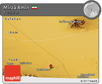 Physical Panoramic Map of Mīrzā Amīn