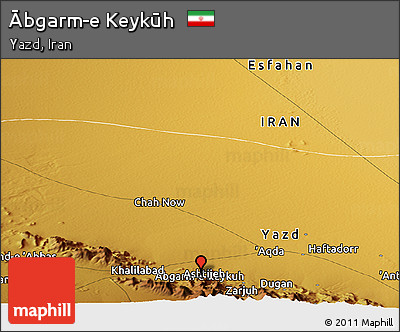 Physical Panoramic Map of Ābgarm-e Keykūh