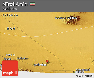 Physical Panoramic Map of Mīrzā Amīn