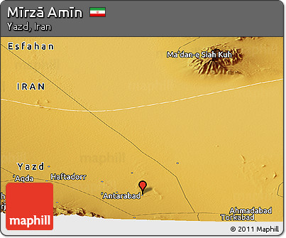 Physical Panoramic Map of Mīrzā Amīn