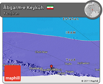 Political Panoramic Map of Ābgarm-e Keykūh