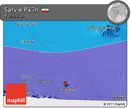 Political Panoramic Map of Sarv-e Pā'īn
