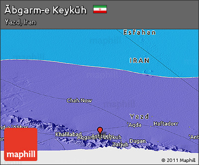 Political Panoramic Map of Ābgarm-e Keykūh