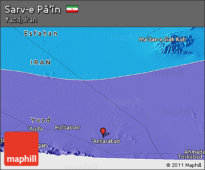 Political Panoramic Map of Sarv-e Pā'īn