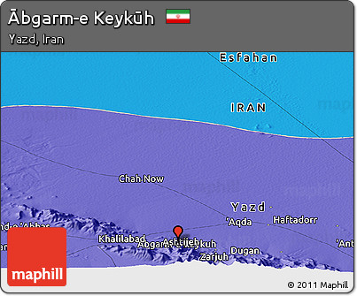 Political Panoramic Map of Ābgarm-e Keykūh