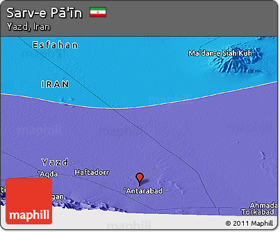 Political Panoramic Map of Sarv-e Pā'īn