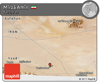 Satellite Panoramic Map of Mīrzā Amīn