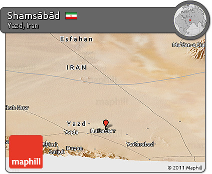 Satellite Panoramic Map of Shamsābād