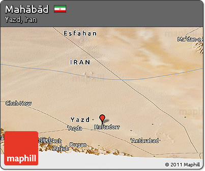 Satellite Panoramic Map of Mahābād