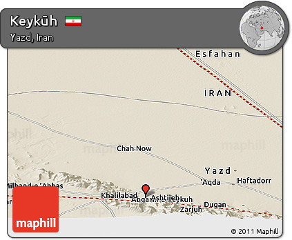 Shaded Relief Panoramic Map of Keykūh