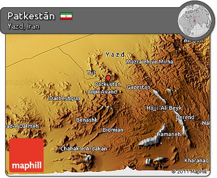 Physical 3D Map of Patkestān