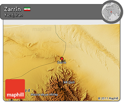 Physical 3D Map of Zarrīn