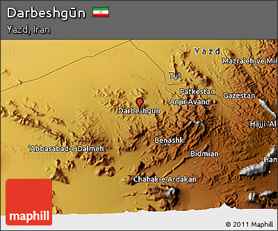 Physical 3D Map of Darbeshgūn