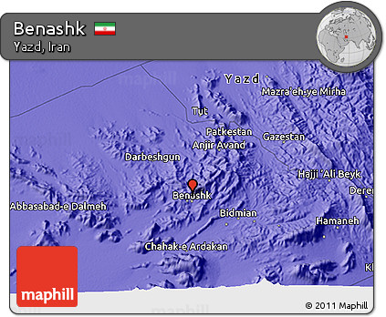 Political 3D Map of Benashk