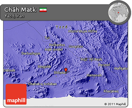 Political 3D Map of Chāh Matk