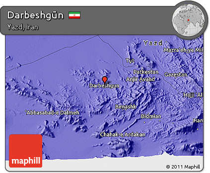 Political 3D Map of Darbeshgūn