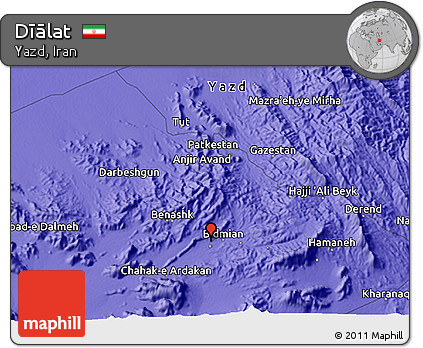 Political 3D Map of Dīālat