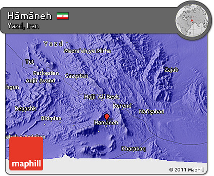 Political 3D Map of Hāmāneh